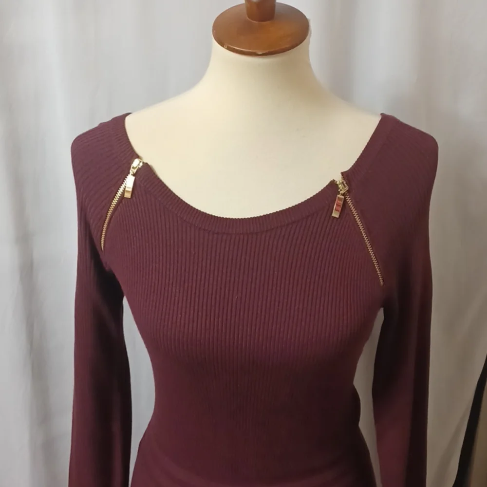 💜NWOT I.N.C International Concepts ribbed sweater dress with zippers size small - Picture 2 of 10